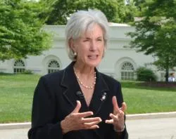 Secretary Kathleen Sebelius speaks with reporters outside of the White House. ?w=200&h=150