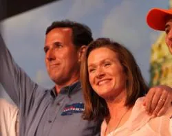 Senator Rick Santorum, and his wife Karen Santorum at the Ames, Iowa Straw Poll in Ames, Iowa. ?w=200&h=150