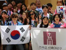World Youth Day pilgrims in Panama City from the Archdiocese of Seoul.