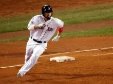 Shane Victorino of the Boston Red Sox rounds the bases during Game Six of the 2013 World Series, Oct. 30, 2013. 