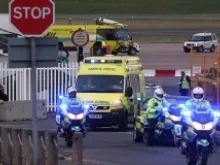 Shooting victim Malala Yousafzai arrives in the U.K. for specialist treatment. 