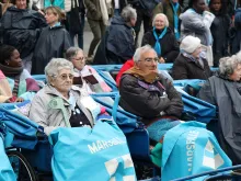 Sick and elderly persons at the Basilica of Our Lady of Lourdes. 
