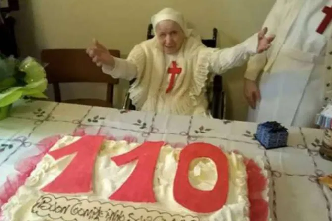 Sister Candida Bellotti celebrates her 110th birthday Credit Congregation of St Camillus of Lellis