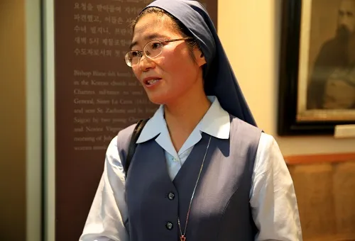 Sister Lee Hee Jung speaks with EWTN on Aug. 17, 2014 about her audience with Pope Francis. ?w=200&h=150