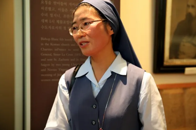 Sister Lee Hee Jung speaks with CNA on Aug 17 2014 about her audience with Pope Francis Credit Lauren Cater CNA