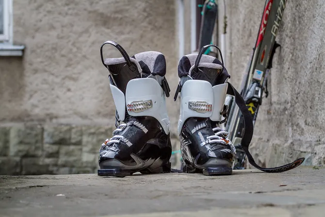 Ski boots at the Wisla Poland ski resort Credit alefbet Shutterstock cna