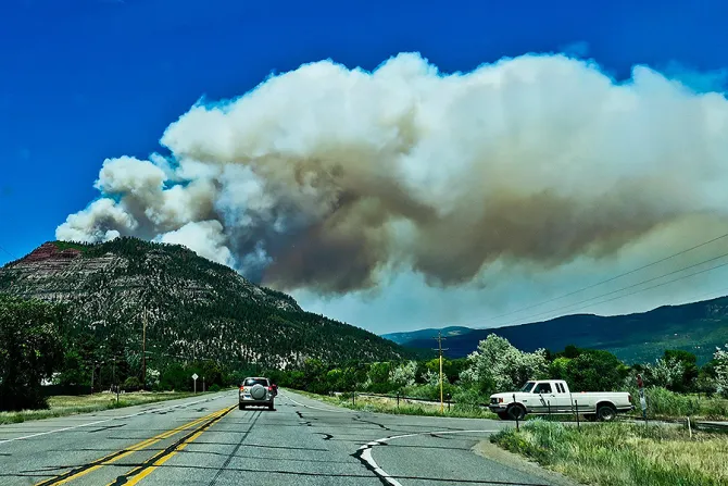 Smoke plume from the 416 Fire near Durango CO on June 1 2018 Credit US Forest Service Public Domain CNA