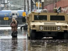 Soldiers assist residents displaced by Hurricane Sandy in Hoboken, N.J., Oct. 31, 2012. 