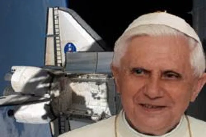Spaceship Endeavor docked to the International Space Station Pope Benedict XVI CNA US Catholic News 5 20 11