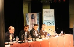 Speakers at the Oasis Foundation conference in Sarajevo, Bosnia June 16, 2014   Elise Harris/CNA.