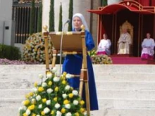 Sr. Bernadette Pike reads the second reading during the May 1, 2011 beatification of John Paul II