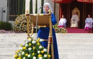 Sr. Bernadette Pike reads the second reading during the May 1, 2011 beatification of John Paul II