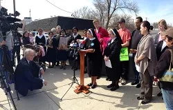 Sr. Noemia Silva speaks at an April 22 press conference in Melrose Park, Illinois. Courtesy of Rudy Lopez.?w=200&h=150