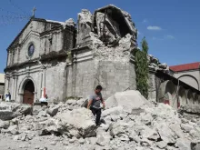 St. Catherine of Alexandria church in Porac was damaged when an April 23 earthquake struck the Philippines. 