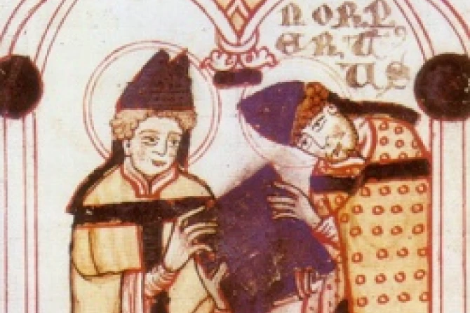 St Norbert of Xanten Right receives the Augustinian Rule from Saint Augustine CNA US Catholic News 2 5 31 13