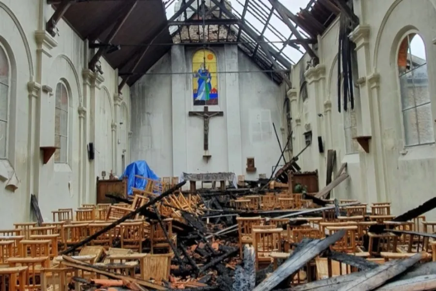 The aftermath of a fire at the Parish of St. Paul in Corbeil-Essonnes, France, July 4, 2020. ?w=200&h=150