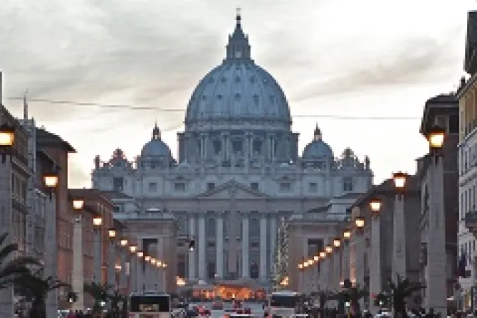 St Peters Basilica from the Via de la Conciliazione in December 2010 Credit InterMirificanet CNA Vatican Catholic News 3 20 13