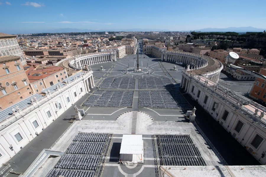 An empty St. Peter's Square amid coronavirus precautions, March 12, 2020. ?w=200&h=150