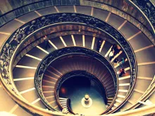 The spiral staircase at the Vatican Museums on Nov. 12, 2015. 