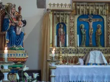 The statue of Our Lady of Walsingham at the shrine in Norfolk, England. 