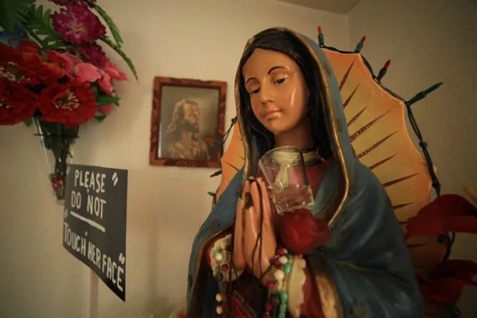 Statue of Our Lady of Guadalupe that alledgely produces tears Photo courtesy of Joe Ybarra CNA