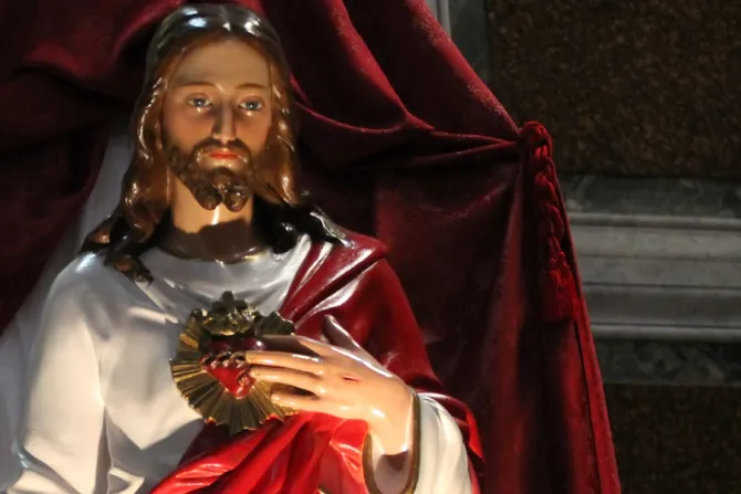 Statue of Sacred Heart of Jesus inside Basilica of Sacred Heart of Jesus in Rome Italy June 9 2015 Credit Bohumil Petrik CNA 