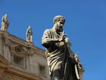 The statue of St. Peter holding the keys, outside St. Peter's Basilica.