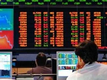 A stock market board. 