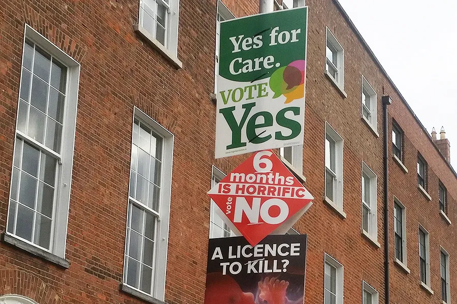 A terrace in Dublin with posters from the May 2018 referendum campaign. ?w=200&h=150