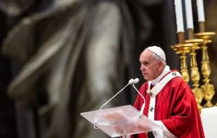 Pope Francis offers Mass on the feast of Sts. Peter and Paul on June 29, 2019.   Daniel Ibanez/CNA.