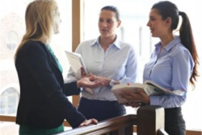 Students at The University of Notre Dame Australia speak with a professor before class Credit Notre Dame University CNA 8 30 13