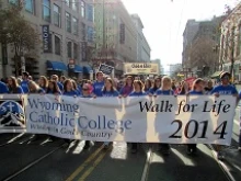 Students from Wyoming Catholic College take part in the 2014 Walk for Life West Coast in San Francisco, Jan. 25, 2014. 