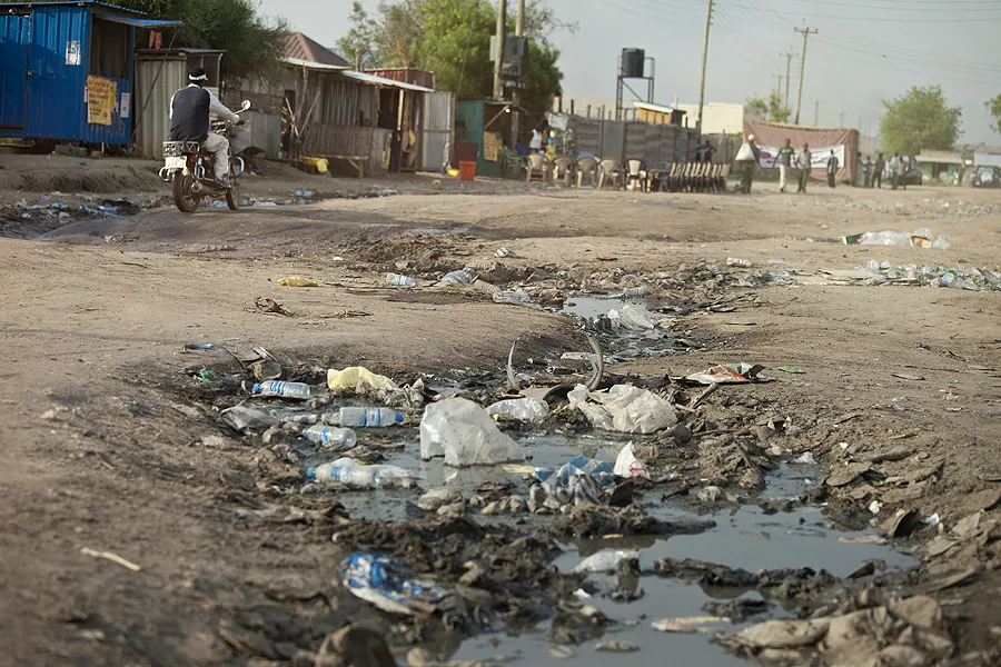 A ditch filled with sewage and garbage in a street of South Sudan. ?w=200&h=150