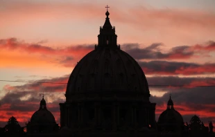 Sunset over St. Peter's Basilica.   Vladimir Wrangel via Shutterstock.