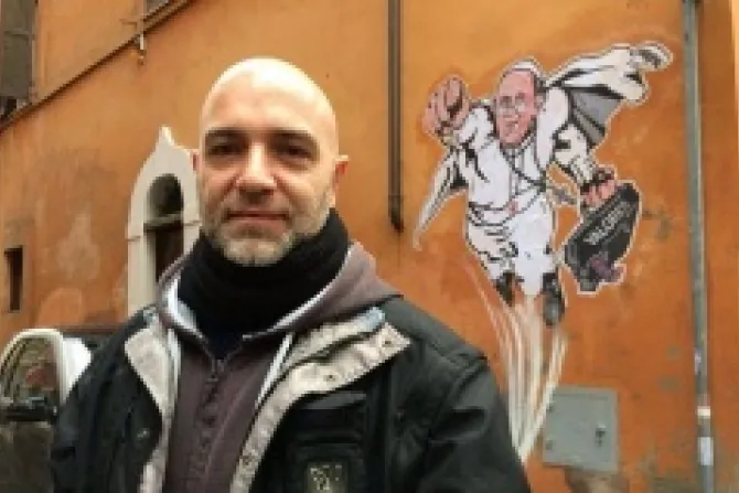 Super Pope grafitti artist CNA 500x320