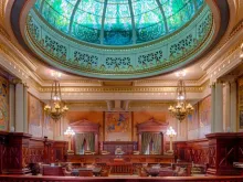The Supreme Court Chamber in the Pennsylvania State Capitol building in Harrisburg. 