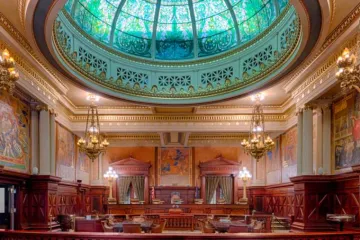 Supreme Court Chamber in the Pennsylvania State Capitol building on July 5 in Harrisburg Pennsylvania Credit Nagel Photography Shutterstock CNA