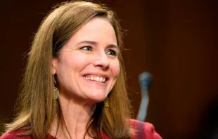 Supreme Court nominee Judge Amy Coney Barrett testifies during her confirmation hearing before the Senate Judiciary Committee on Oct. 13, 2020. Susan Walsh/AFP via Getty