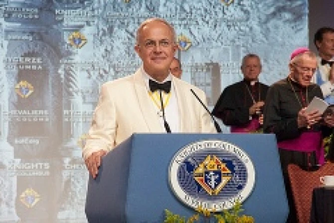 Supreme Knight Carl A Anderson speaks at the States Dinner at the K of C Supreme Convention in San Antonio TX on August 6 2013 Credit Knights of Columbus CNA 8 7 13