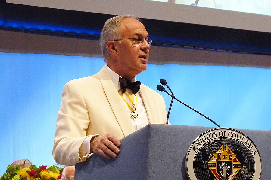 Supreme Knight Dr. Carl A. Anderson address the 129th Knights of Columbus Supreme Convention during the States Dinner. ?w=200&h=150