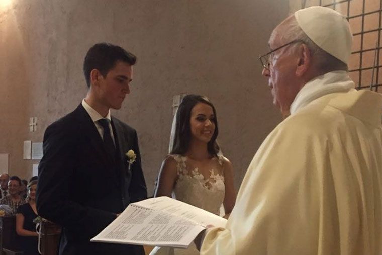 Pope Francis celebrates a wedding in Vatican City, July 14, 2018. Photo: provided by Fr. Arnoldo Rodrigues?w=200&h=150