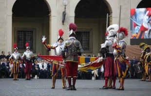 New Swiss Guards are sworn in at the Vatican May 6, 2017.   Daniel Ibanez / CNA.