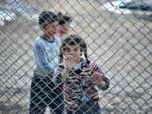 Syrian children at a refugee camp. 