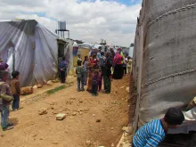 Syrian refugees in the Bekaa valley of Lebanon. 