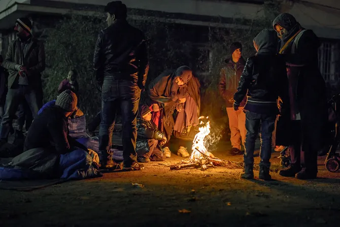 Syrian refugees on the Slovenian Austrian border Credit Denis Rozan via wwwshutterstockcom CNA 11 10 15