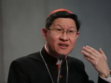 Cardinal Luis Antonio Tagle at the Synod of Bishops on Oct. 9, 2015.