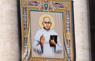 Tapestry of Kuriakose Elias Chavara at Vatican City Nov. 21, 2014.   Lauren Cater.