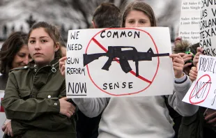 A February demonstration organized by Teens for Gun Reform, an organization of students in the Washington DC area.    Lorie Shaull/CNA