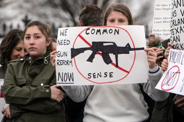 Teens For Gun Reform an organization created by students in the Washington DC area in the wake of Wednesdays shooting at Marjory Stoneman Douglas High School in Parkland Florida Credit Lorie Shaull CNA