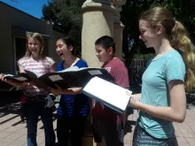 Teens participate in a chant camp in Benicia, Calif. Photo courtesy of the Benedict XVI Institute.